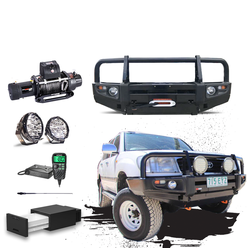 100 Series Touring Pack Suits: 100 Series IFS Landcruiser - Prem Bullbar, Winch, Lights, uhf