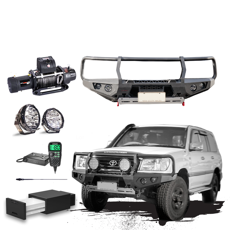 100 Series Touring Pack Suits:  100 Series IFS Landcruiser - Bullbar, Winch, Lights, uhf