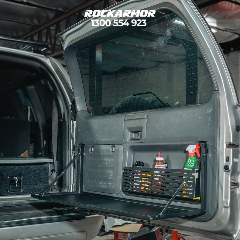 Prado 120 Rear Door Table & Roof Shelf Combo