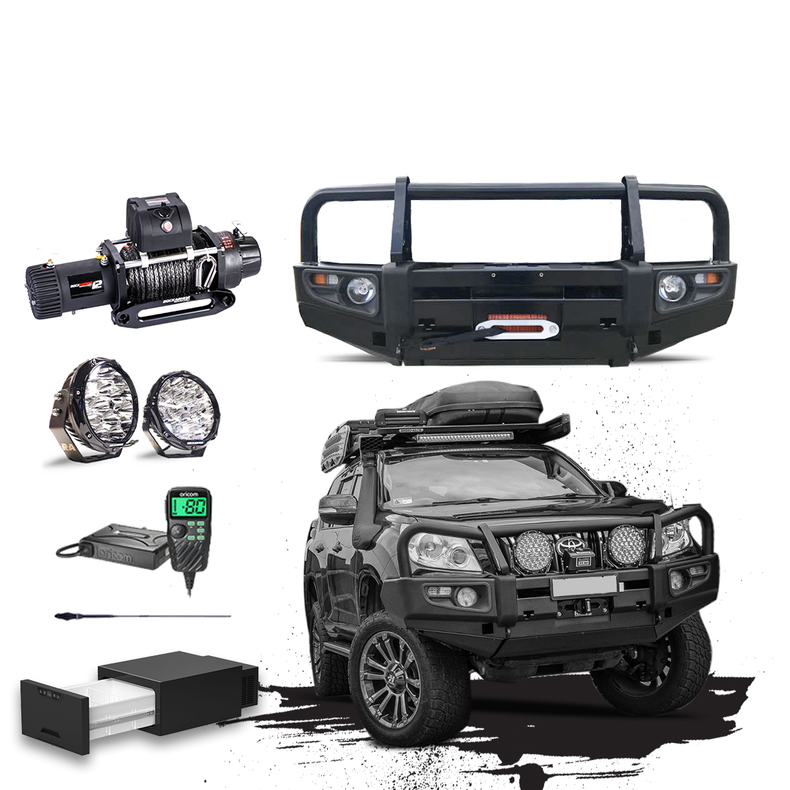 PRADO 150 Touring Pack Suits: Prado 150 11/2009-10/2013 -  Prem Bullbar, Winch, Lights, uhf