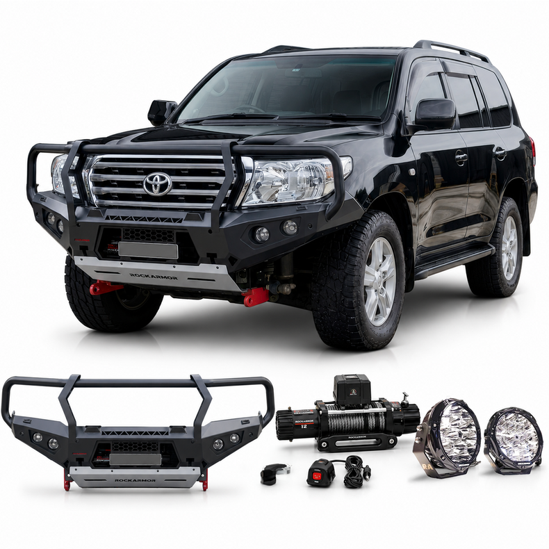 200 Series Pre-Face lift Frontal Pack - GT Bull Bar, Winch, LED Lights Suits: LC200 11/2007-08/2015