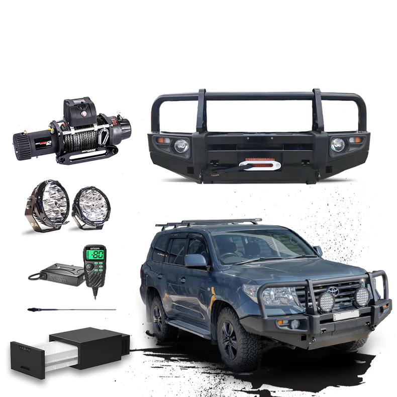 200 Series Touring Pack Suits: 200 Series 2007-08/15 - Prem Bullbar, Winch, Lights, uhf