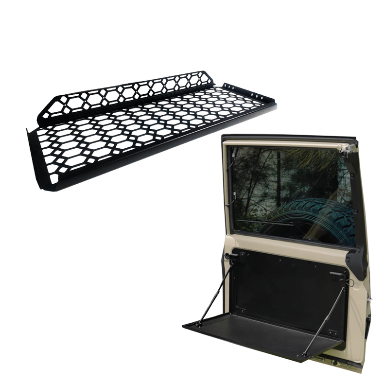 76 Series Landcruiser Rear Door Table & Roof Shelf Combo
