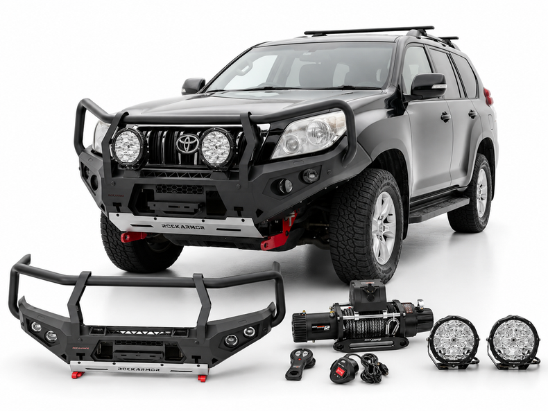 Prado 150 Frontal Pack - GT Bull Bar, Winch, LED Lights, Suits: 1/2009 - 10/2013