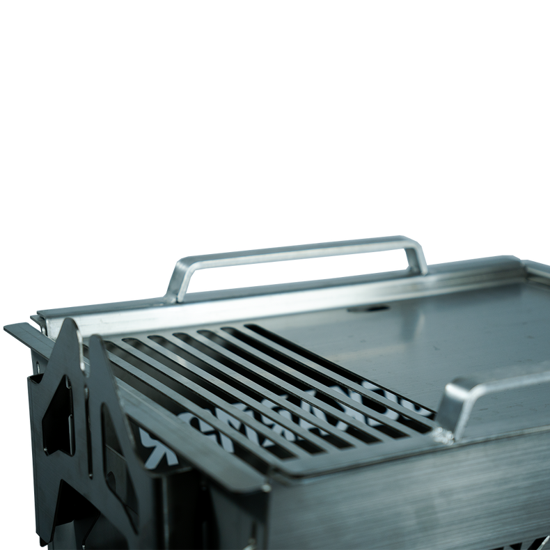 Camp Fire Pit & Bbq Grill - Polished Stainless Steel