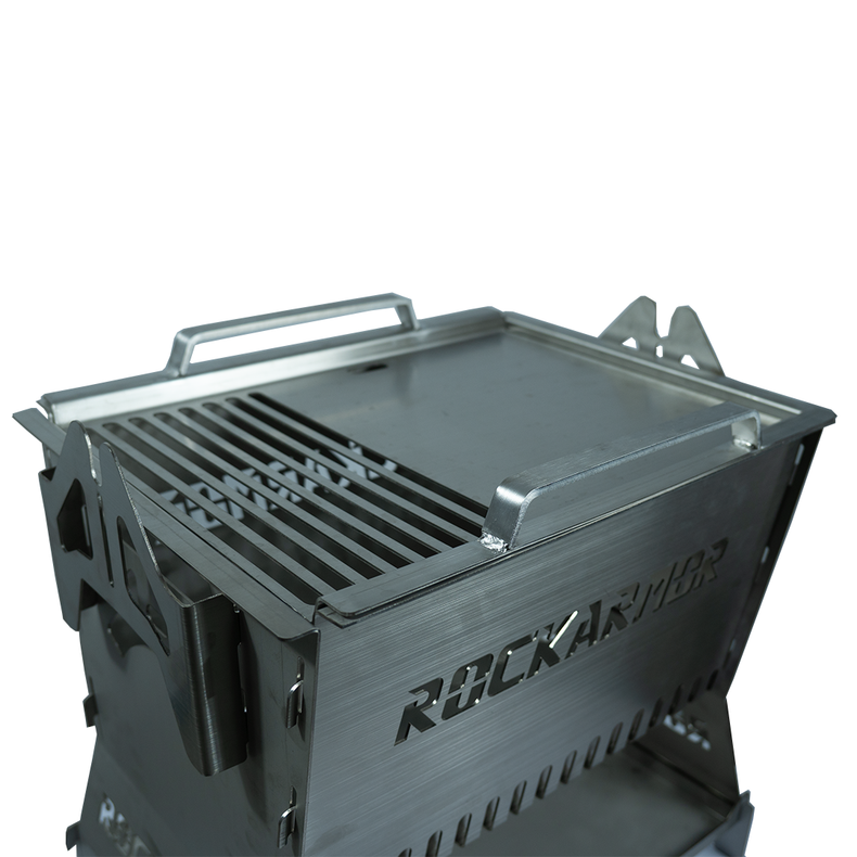 Camp Fire Pit & Bbq Grill - Polished Stainless Steel