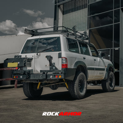 Dual Spare Wheel Carrier - Rear Bar Suits Nissan GU Patrol GU Series 1-3 97-04