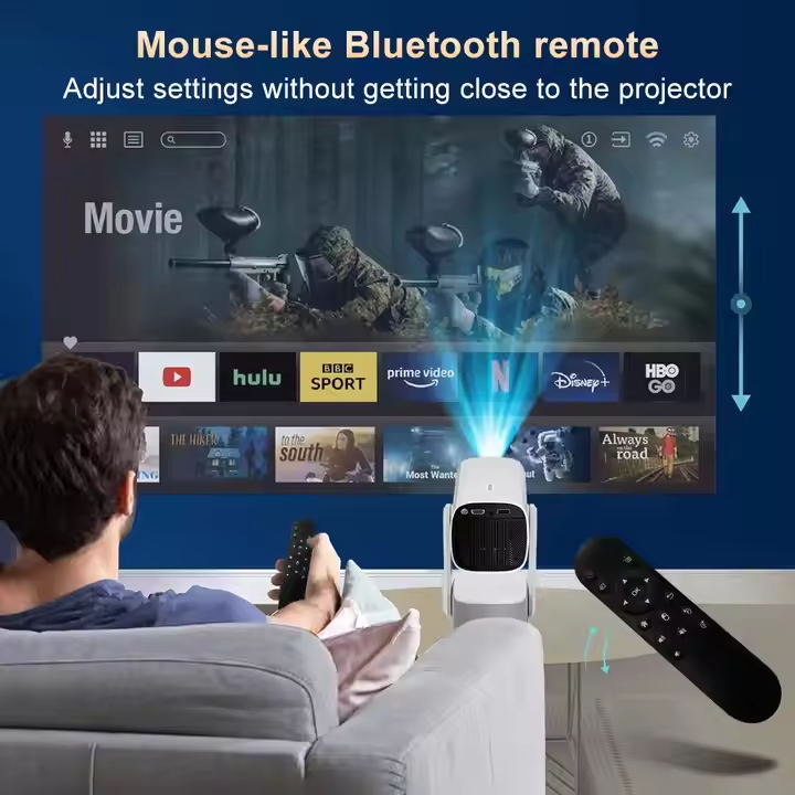 Portable Projector Rockarmor Basecamp 4K All-In-One with Built-In Battery & Speaker