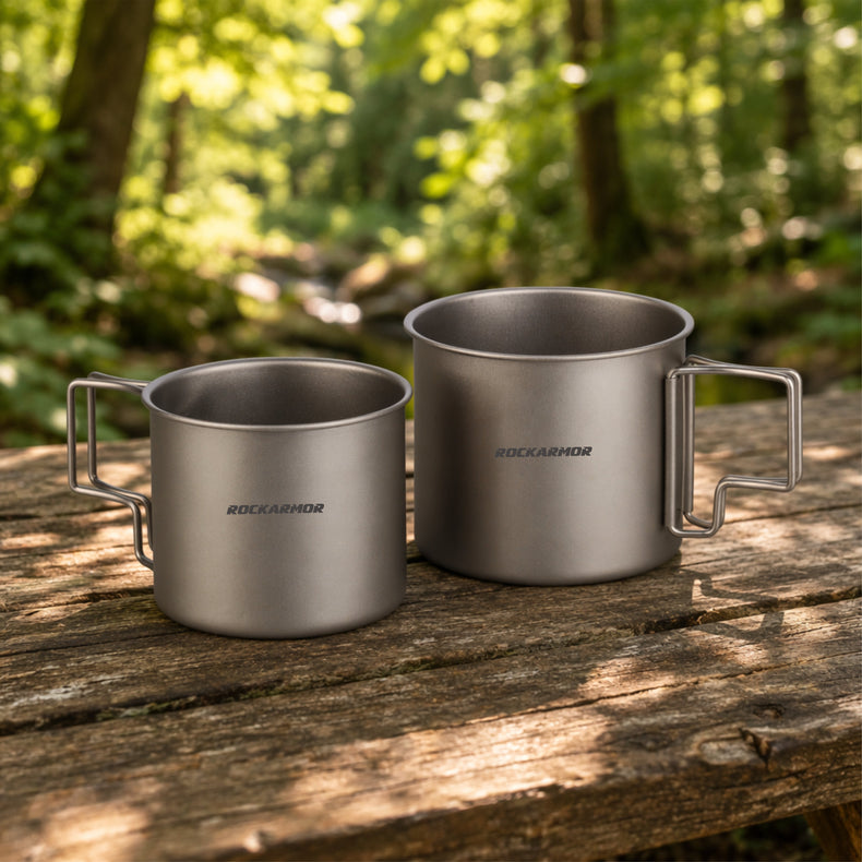 Rockarmor Lightweight Titanium Mug Set - 350ml & 480ml