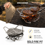 Solo Fire Pit - Stainless Steel Compact Fire Pit BBQ - Small Size