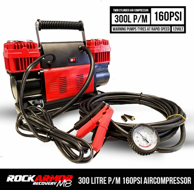 300lt Air Compressor Twin Cyl 5m hose