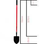 1.3m fibreglass shovel Red