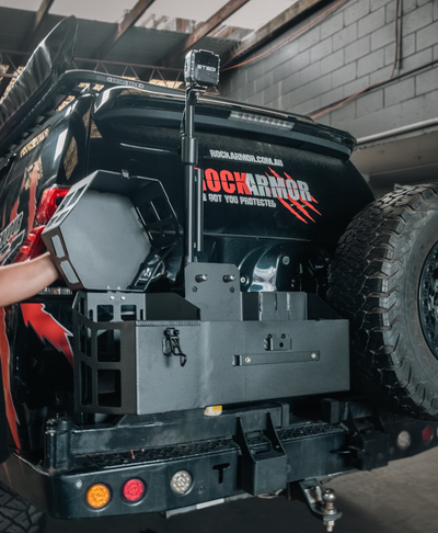 Dual Jerry Can & Gas Bottle Holder - Suits Rear Bar