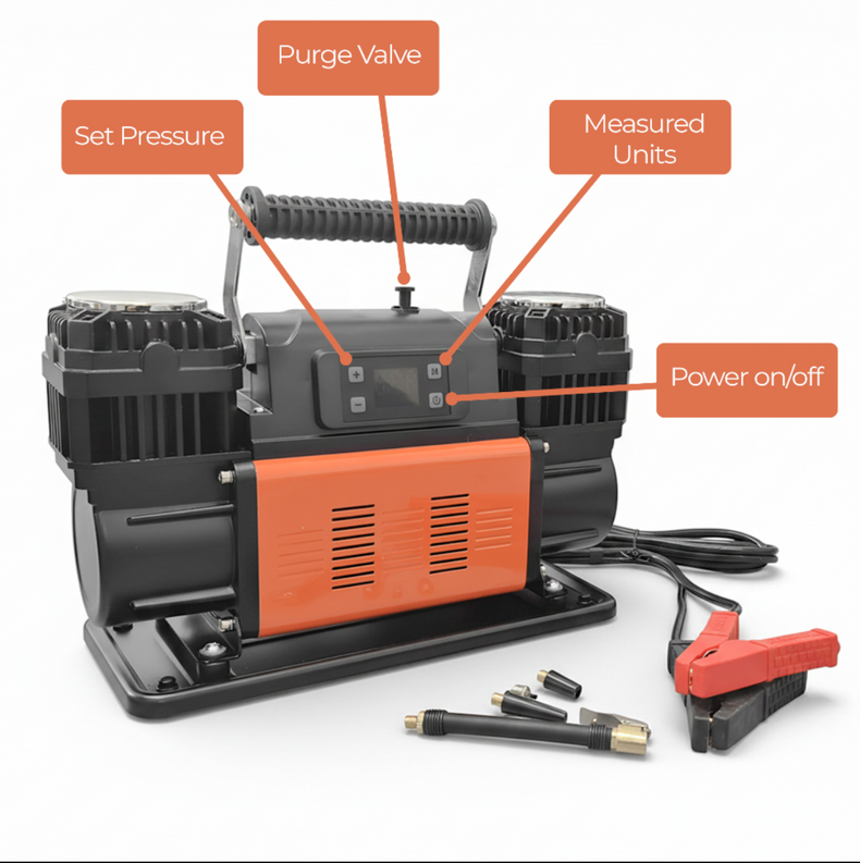 12V AIR COMPRESSOR - 300L / 150PSI DIGITAL AIR PRESSURE SCREEN