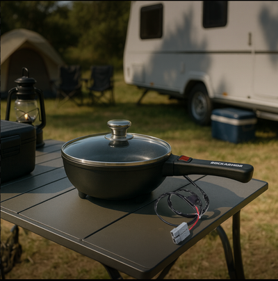 12V FRYING PAN - 250W - ANDERSON CABLE - NON STICK PAN