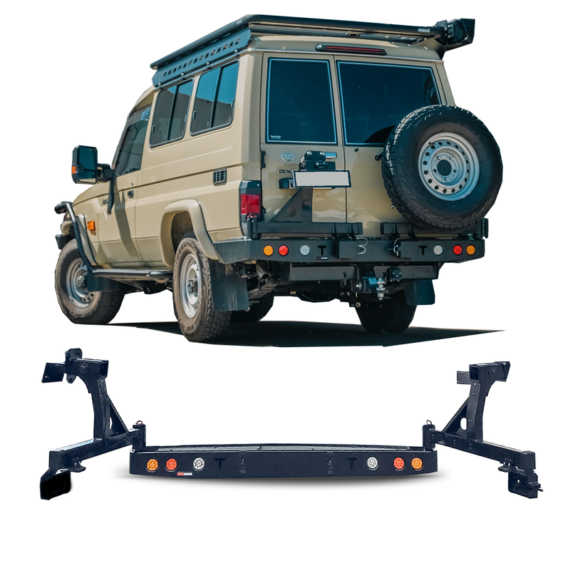 Dual Spar wheel Carrier - Rear Bar suits Landcruiser 76 Series Wagon | 78 Series Troopy