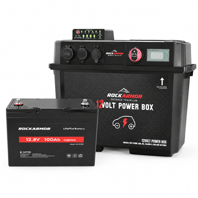 12v Battery Box With DCDC Charger & 100ah Lithium Battery