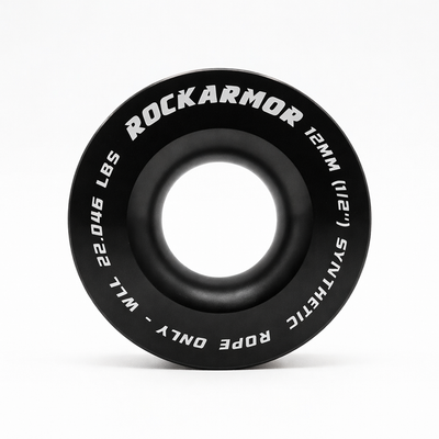 Rope Pulley - 18,000kg 100mm | Winch Rope Soft Shackle | BLACK | Rockarmor