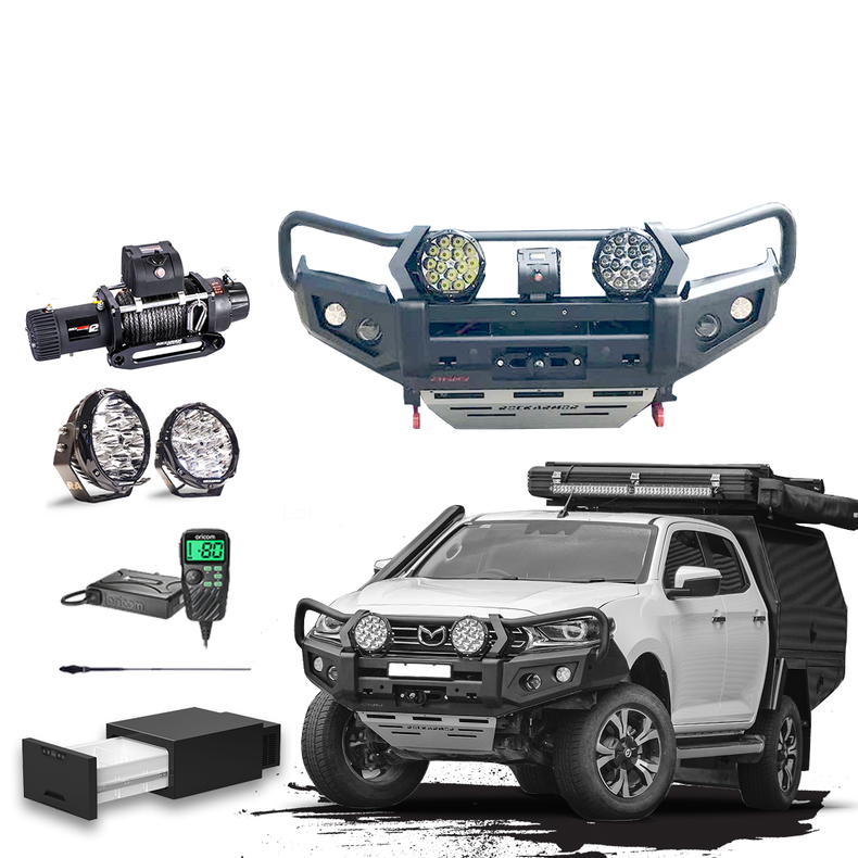 BT50 Touring Pack Suits: 08/2020 - 02/2025 BT50 - GT Bullbar, Winch, Lights, uhf