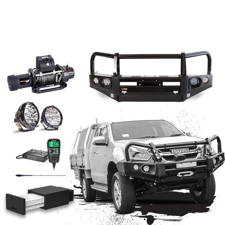 Isuzu DMAX Touring Pack Suits: DMAX 01/2017 - 07/2020 - Elite Bullbar, Winch, Lights, uhf