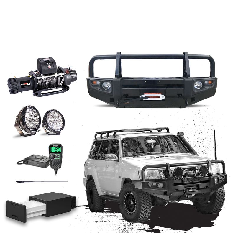 GU Patrol Touring Pack Suits: Series 4+ GU Patrol - Prem Bullbar, Winch, Lights, uhf