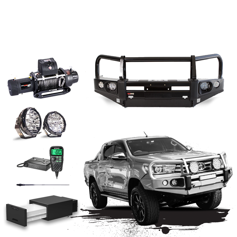 Hilux N80 Touring Pack Suits: N80 Hilux 2015-07/2020 - Elite Bullbar, Winch, Lights, uhf