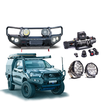 Frontal GT Bull Bar Pack Suits - Hilux 08/2020 - Current 12,000LBS Winch / R85 LED Spotties
