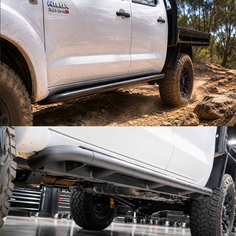 hilux n70 angle rock sliders 