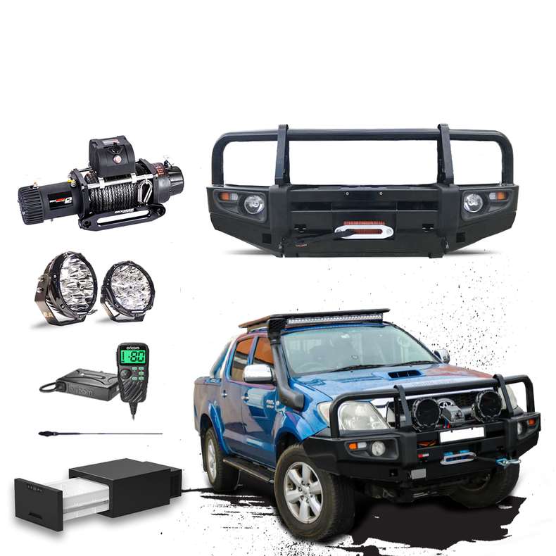 N70 Hilux Touring Pack Suits: 2005-07/2011 - Prem Bullbar, Winch, Lights, uhf