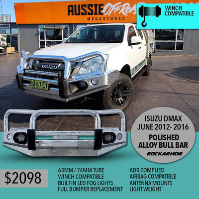 Isuzu DMAX Rockarmor Alloy Bull Bar (2012 - 2016)