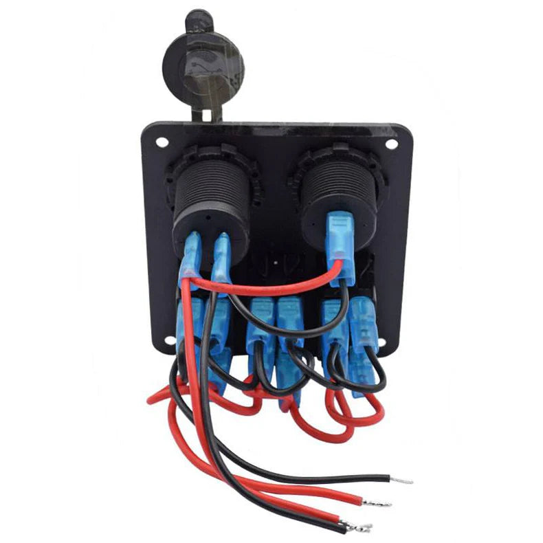 3 Gang +2 Hole Alu Panel 12v 20a / 24v 10a