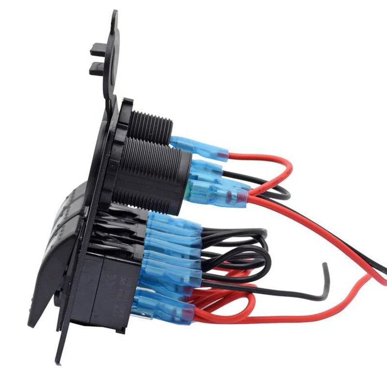 3 Gang +2 Hole Alu Panel 12v 20a / 24v 10a