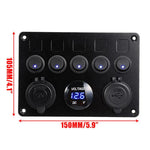 6 Gang 3 Hole Witch Panel 12v 20a