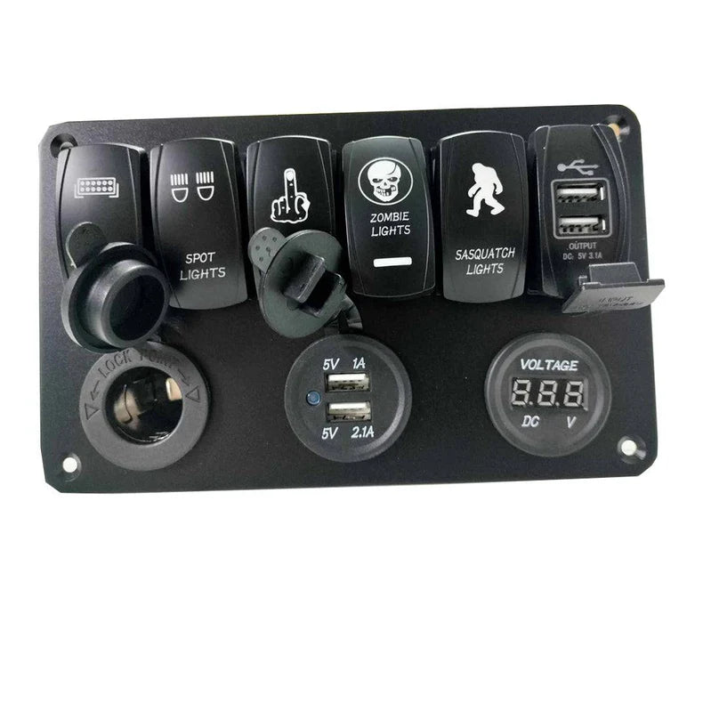 6 Gang switch Panel wit Pictures