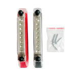 8 Way Busbar 2 per set Black and red