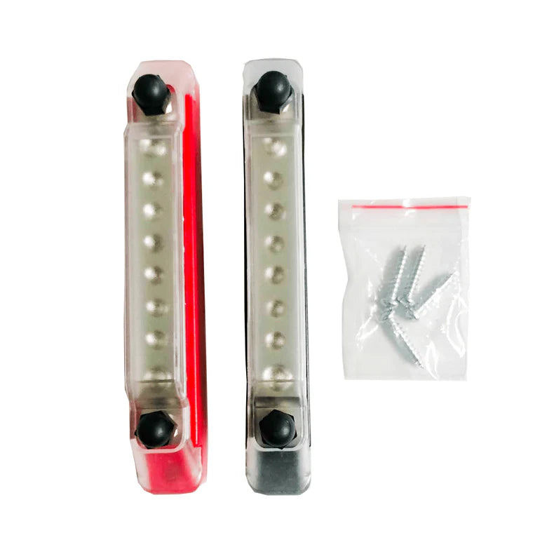 8 Way Busbar 2 per set Black and red