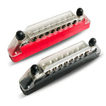 8 Way Busbar 2 per set Black and red