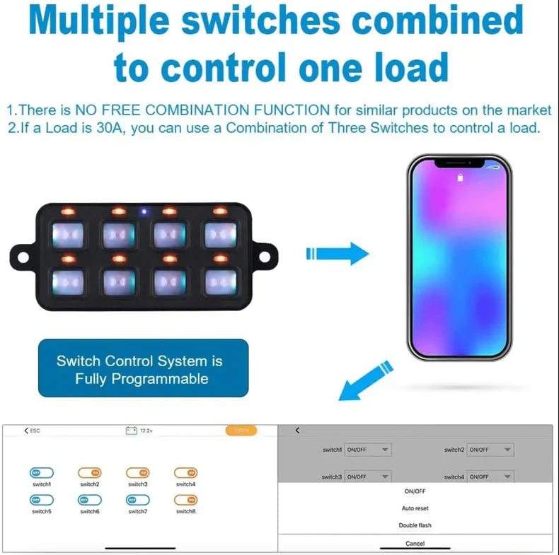 8 Gang switch box ststem with app