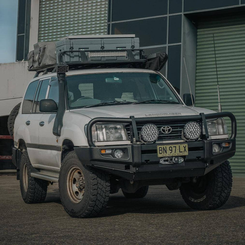105 Series Touring Pack Suits: 105 Series Landcruiser (Solid Axel) - Prem Bullbar, Winch, Lights, uhf