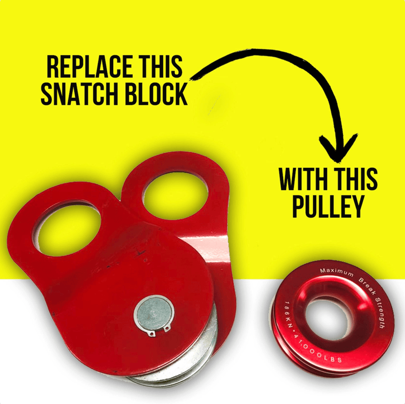 Rope Pulley - 18,000kg 100mm | Winch Rope Soft Shackle | BLACK | Rockarmor