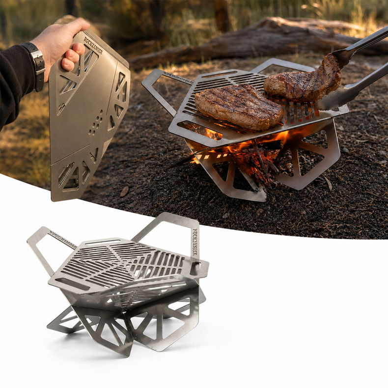 Solo Fire Pit - Stainless Steel Compact Fire Pit BBQ - Small Size
