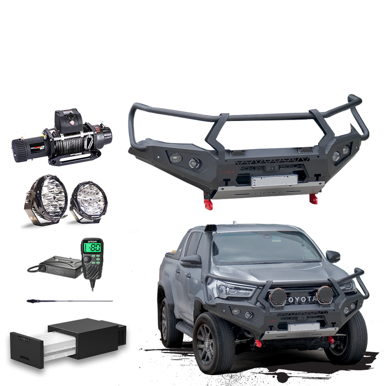 Hilux Wide Body Touring Pack Suits: GR Hilux / Rogue MY23 - Bullbar, Winch, Lights, uhf