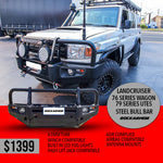 Premium Bull Bar to Suit Landcruiser 76/78/79/Troopy 2005+ Bar Replacement Will not fit single cab 2017+