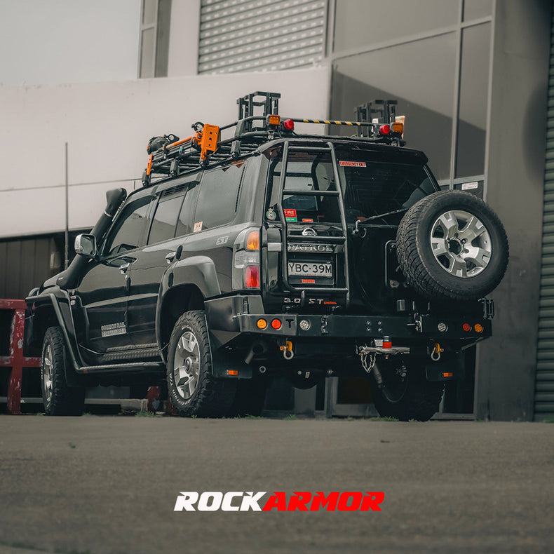 Dual Spare Wheel Carrier - Rear Bar Suits Nissan GU Patrol Series 4+ 10/2004 - 12/2016