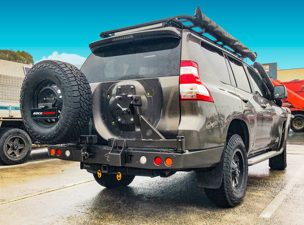 Dual Spare Wheel Carrier - Rear Bar Suits Prado 150 2010 - 2025 – Rockarmor